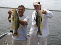 Pro Guide Eddie Garrett and Guide Johnny Guice catching doubles at Lake Fork.