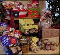 Texas Made products gift baskets, beek and turkey jerky, salsas, jams
