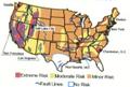 United States earthquake risk map
