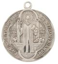 Extra Lg St. Benedict Sterling Medal (S16-8624) Round on 24-in Chain, Boxed