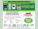 Website Snapshot of Appliance Repair Experts