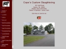Website Snapshot of Cope's Custom Slaughtering