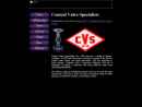 Website Snapshot of Control Valve Specialists, Inc.