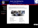 Website Snapshot of Exotic Tool Welding Inc