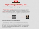Website Snapshot of HIGH ENERGY METALS, INC