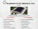 Website Snapshot of Madison Electronics, Inc.