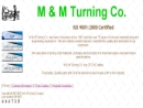 Website Snapshot of M & M Turning