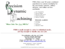 Website Snapshot of Precision Dynamic Machining