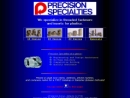 Website Snapshot of Precision Specialties
