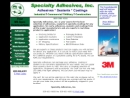 Website Snapshot of SPECIALTY ADHESIVES INC
