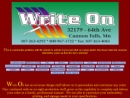 Website Snapshot of Write On