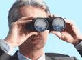 Private Investigator with binoculars