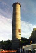 MTC provided testing and inspection for this 450' tall Centralia Steam Plant stack in a 24/7 slip-form concrete pour