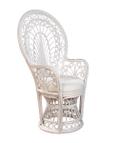 Rattan Peacock Chair with cushion as shown in Whitewash Finish