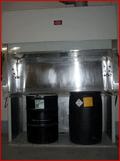 Wastes are procressed in our walk-in fume hoods.
