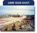 Lime Kiln Dust is spread to dry rain soaked soil.