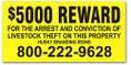 Cattle Theft Reward sign