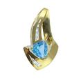 Picture of 14kt yellow gold slide. Blue Topaz, Diamonds