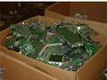 Circuit boards staged in gaylord boxes for recycling