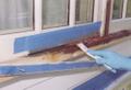 Application of epoxy paste for a sound, waterproof repair to the original windowsill.