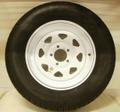 Trail Express 205-75-R15 C Class Tire And 5 Hole Wheel Assembly - Single - White Painted Finish
