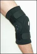 Image of Neoprene Hinged Knee Sleeve with Removable Horseshoe Buttress