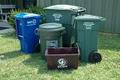 Different waste containers can be used to help maintain good recycling habits.