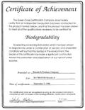 Certificate of Achievement - Descale-It  Bathroom Cleaner