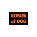 Aluminum Beware of DOG Orange and Black