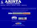 Website Snapshot of Arista Trophies & Awards