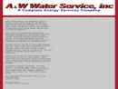Website Snapshot of A & W WATER SERVICE INC