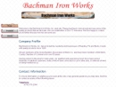 Website Snapshot of Bachman Iron Works, Inc.