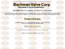 Website Snapshot of Bachman Valve Corp.