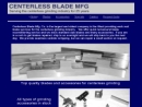 Website Snapshot of Centerless Blade Mfg. Co.