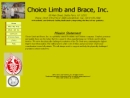 Website Snapshot of Choice Limb & Brace, Inc.