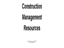 CONSTRUCTION MANAGEMENT RESOURCES INC