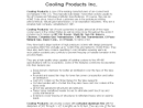 COOLING PRODUCTS, INC.