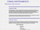 Website Snapshot of Craig Instruments, Inc.