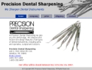 Website Snapshot of Precision Dental Sharpening