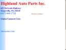 Website Snapshot of Highland Auto Parts Inc