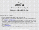 Website Snapshot of Holgate Metal Fab, Inc.
