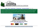 Website Snapshot of Thunder Mountain Tent & Canvas