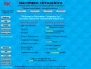 Website Snapshot of Macomber Cryogenics, Inc.