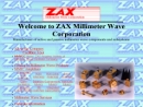 Website Snapshot of Z A X MILLIMETER WAVE CORP