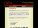 Website Snapshot of Precision Tool & Die