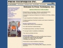 Website Snapshot of Press Techniques, Inc.