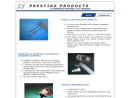 Website Snapshot of Prestige Products