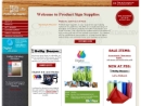 Website Snapshot of Product Sign Supplies