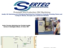 Website Snapshot of Sertec Precision Machining