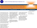 Website Snapshot of SYSTEMS NETWORKING ENGINEERING AND INTERGRATION CORPORATION